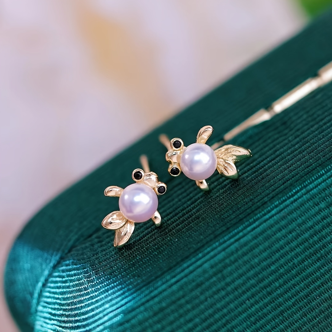 Cute Goldfish Freshwater Pearl Earrings, Gift Box Pack